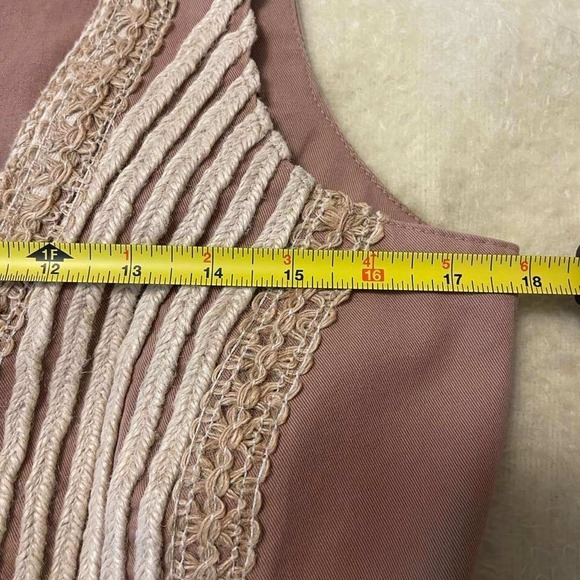 Newport News Mauve Pink Embroidered Boho Vest Western Waistcoat Women Small - Picture 5 of 7